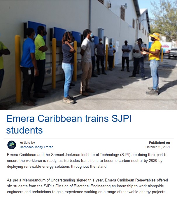 Emera Caribbean trains SJPI students